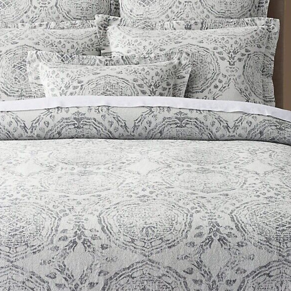 Restoration Hardware Castillo Medallion Linen Standard Pillow Sham Dune Morel
